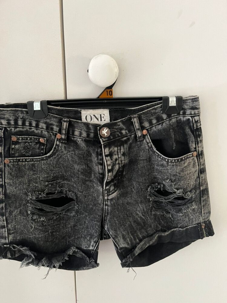 One Teaspoon Denim Black Shorts