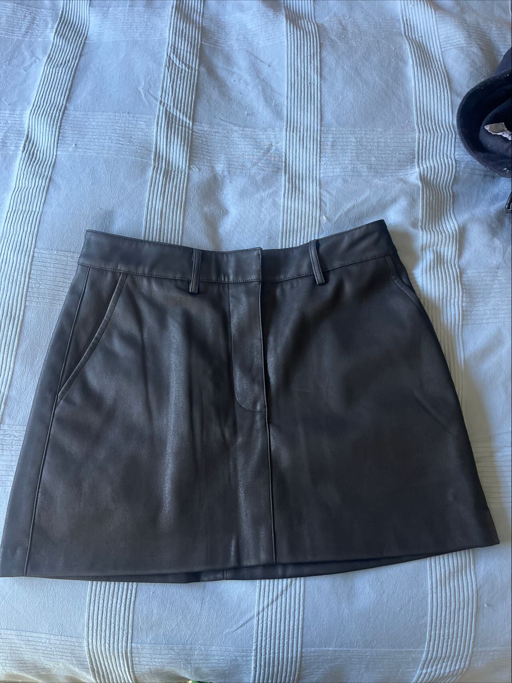 Superette Black Leather Skirt