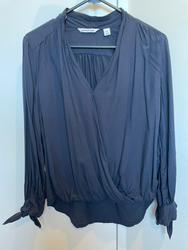 Navy Wrap Shirt