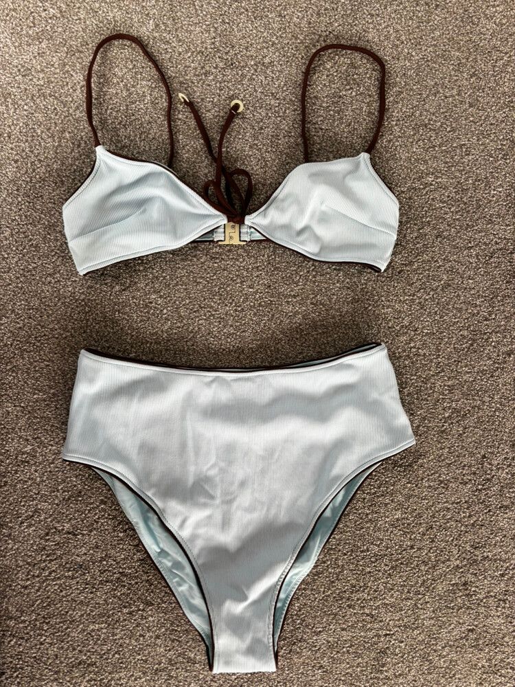 Zulu & Zepher Blue Ribbed Bikini Set