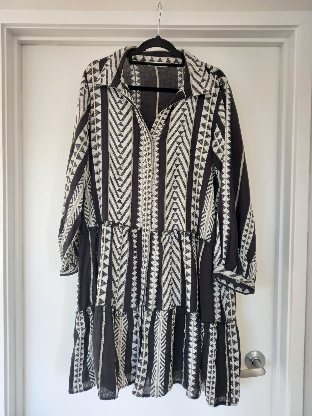 Joop & Gypsy Black and White Geometric Print Dress