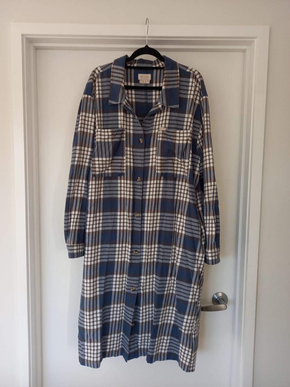 Brixton Blue Plaid Maxi Shirt Dress