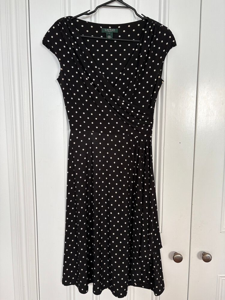 Ralph Lauren - Ralph Lauren Black Polkadot Dress on Designer Wardrobe Ralph Lauren - Ralph Lauren Black Polkadot Dress on Designer Wardrobe