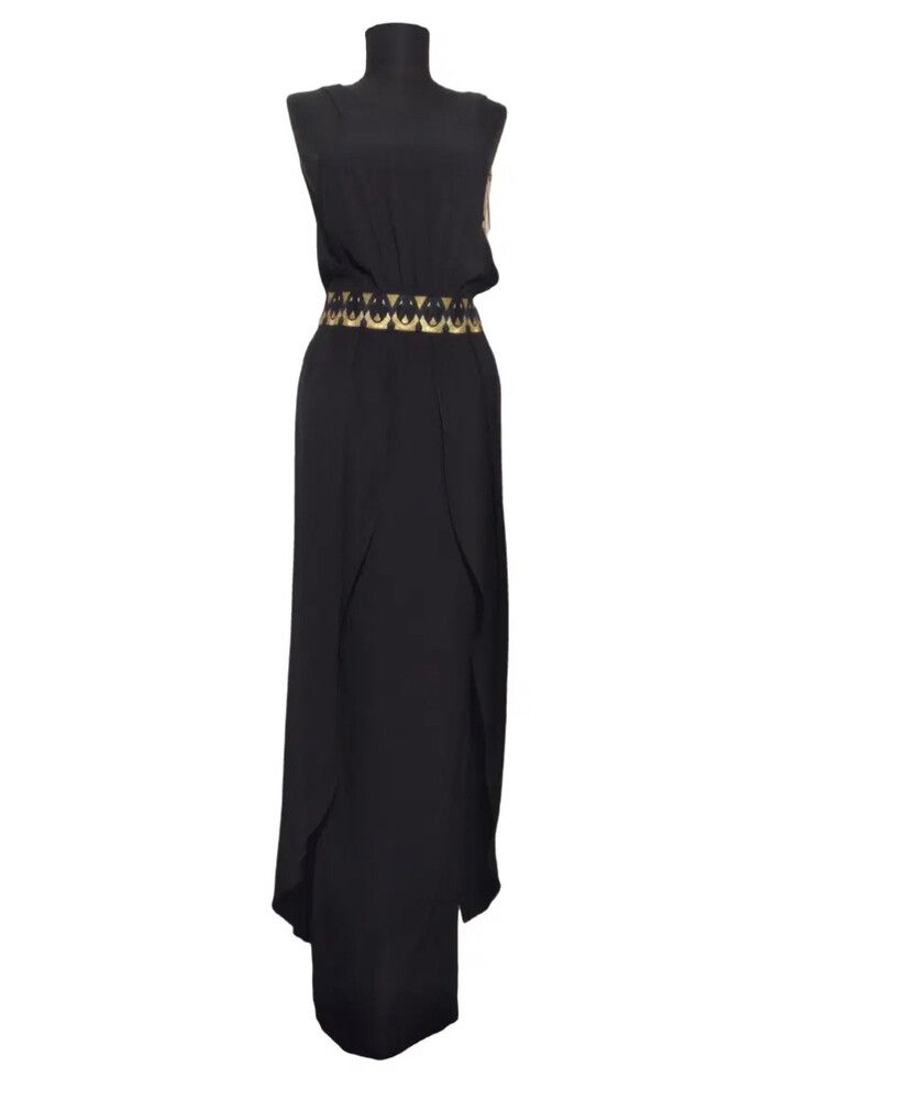 Sass & Bide Navy Gold Maxi Dress| Sz 8