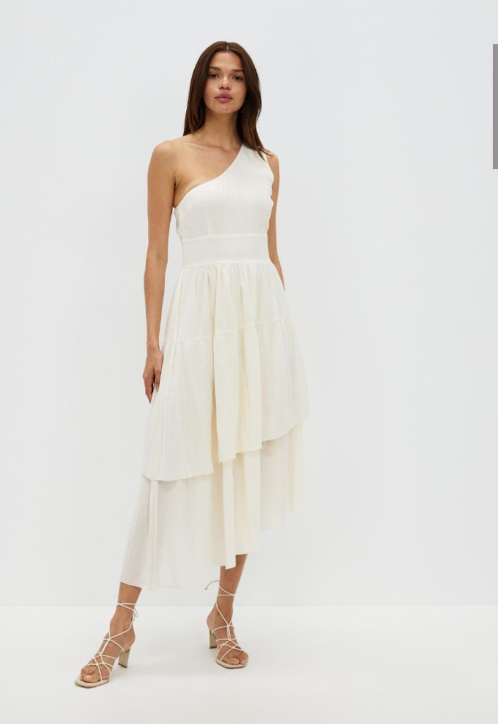 Aere - Asymmetric linen midi dress on Designer Wardrobe Aere - Asymmetric linen midi dress on Designer Wardrobe