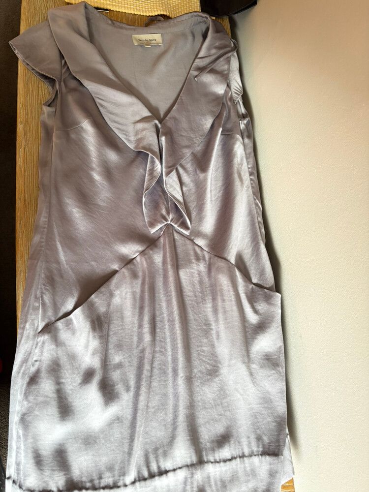 Veronika Maine Grey Satin Dress