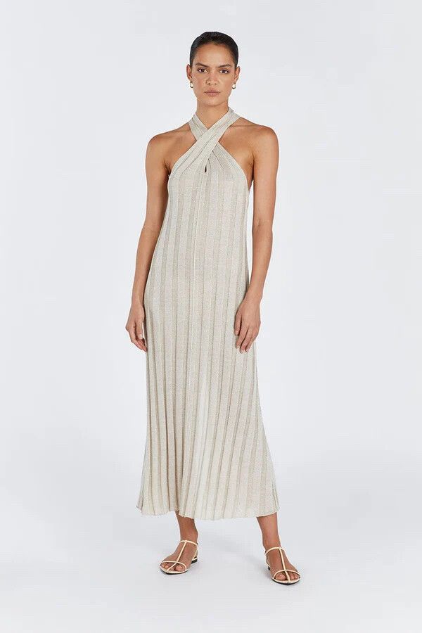 Brand New DISSH EVERLY NATURAL TWIST KNIT DRESS