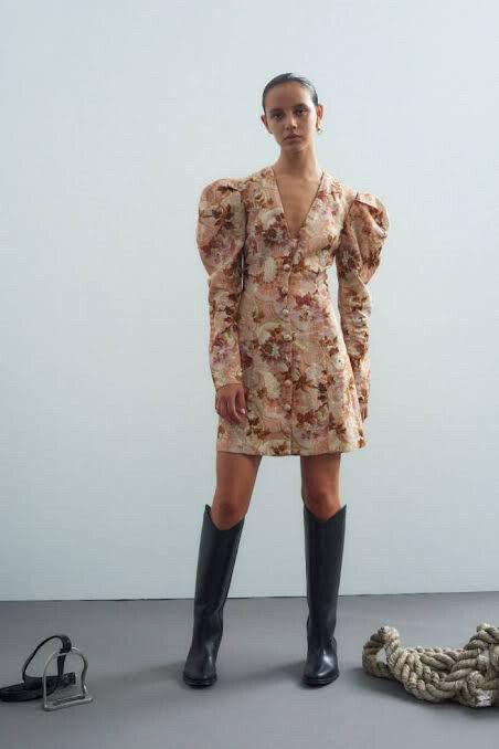 Brand New ALEMAIS PHILLIPA PUFF SLEEVE MINI DRESS.