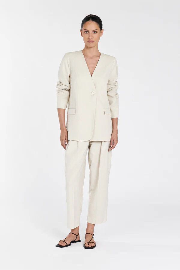 Brand New DISSH AMSTERDAM SAND COLLARLESS BLAZER