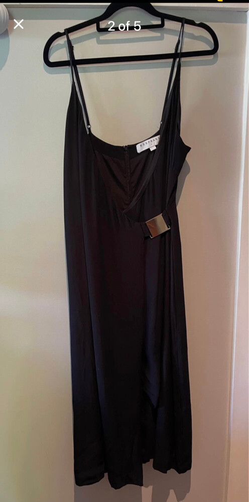 Black Buckle Midi Dress