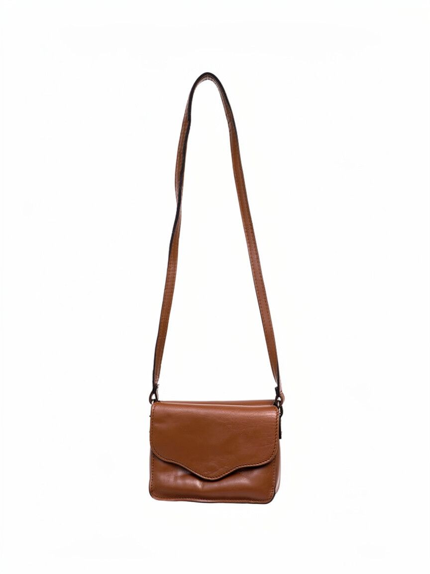 Giordano Brown Leather Crossbody Bag