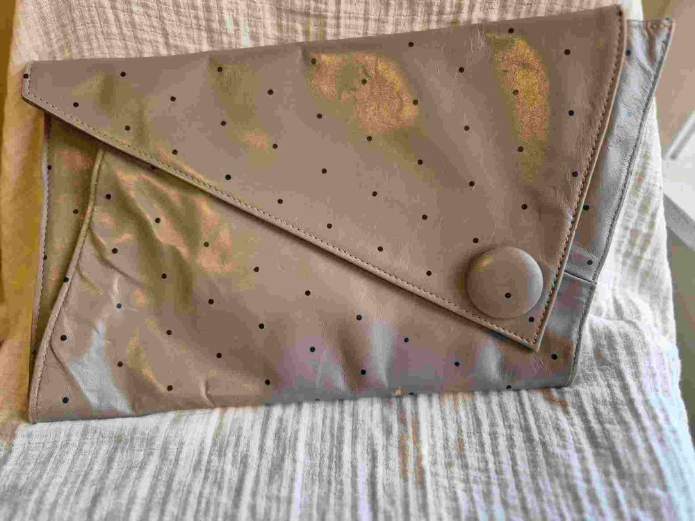 Brigid Brock Taupe Clutch leather
