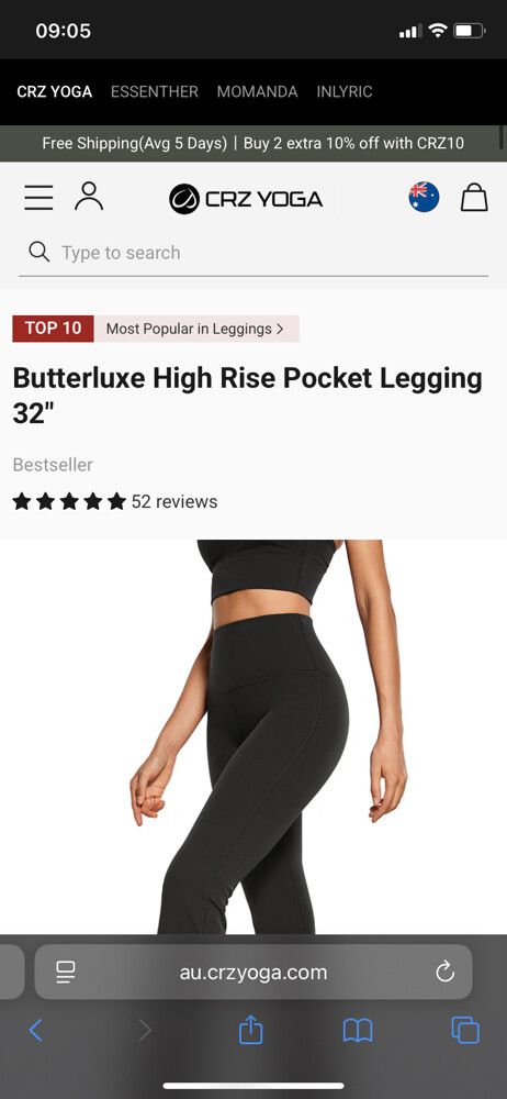 Crz Yoga Black Leggings
