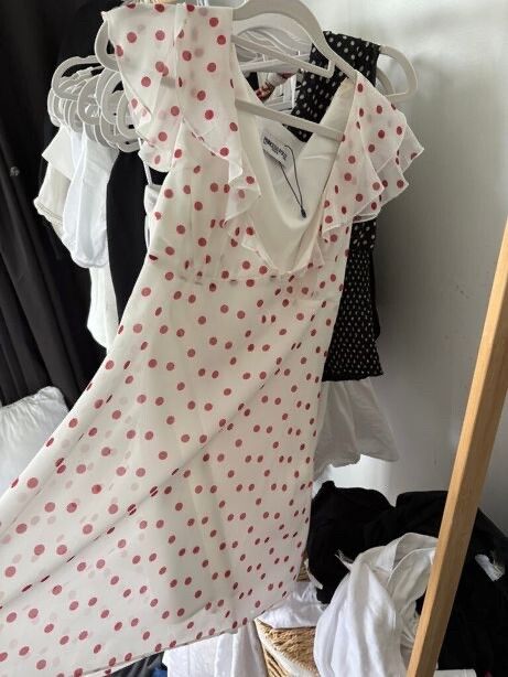 princess polly red and white polka dot dress Delamere Mini Dress | Red Polka | Womens