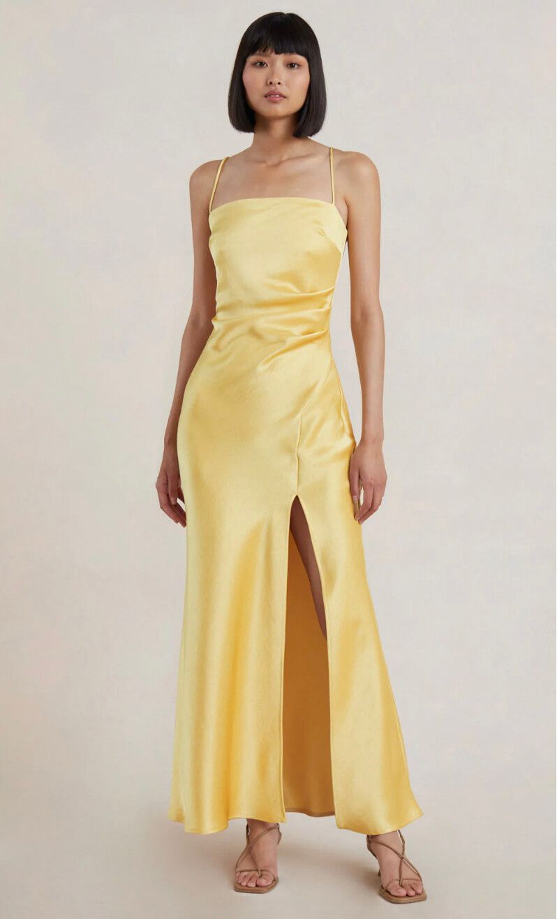 andmary Nadia check long dress beige ANDMARY Nadia check long