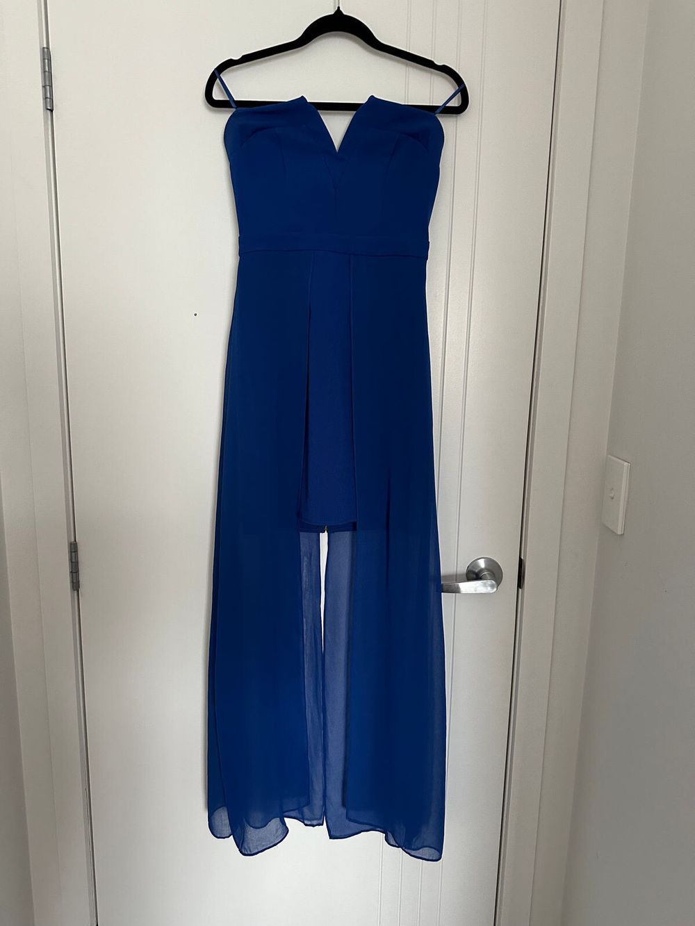 navy wedding bridesmaid dresses A-line Floor-length V-Neck Blue With Pleats, BD0525 line halter chiffon dress ac-season-springsummer Size:US6/UK10 Summer Dresses For Women