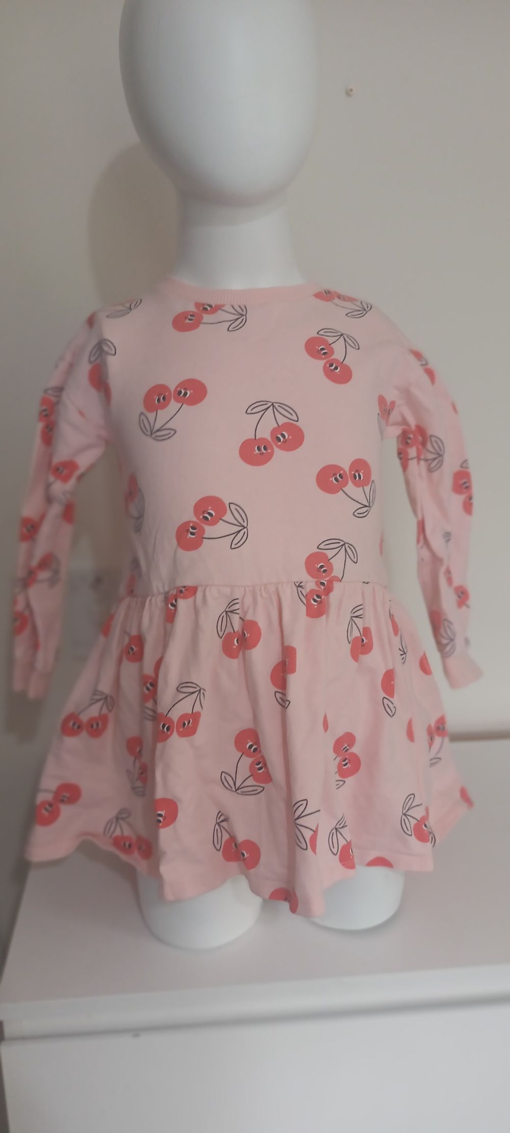 Cherry Pink Long Sleeve Dress