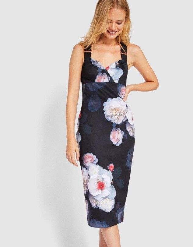 what's a bodycon dress Floral Print Bodycon Mesh Midi Dress | Marliyy main image 1