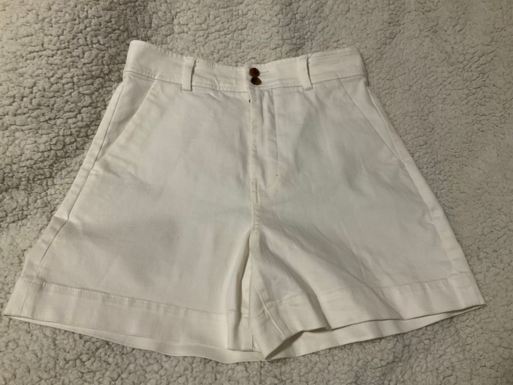 Everlane white denim shorts