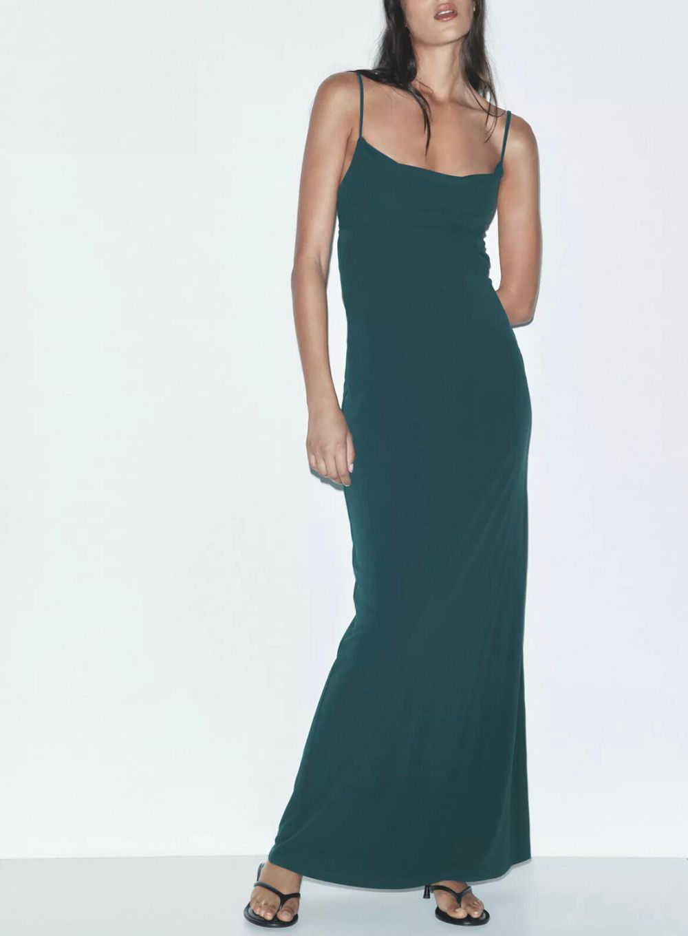 Zara - NEW Zara Green Maxi Dress on Designer Wardrobe