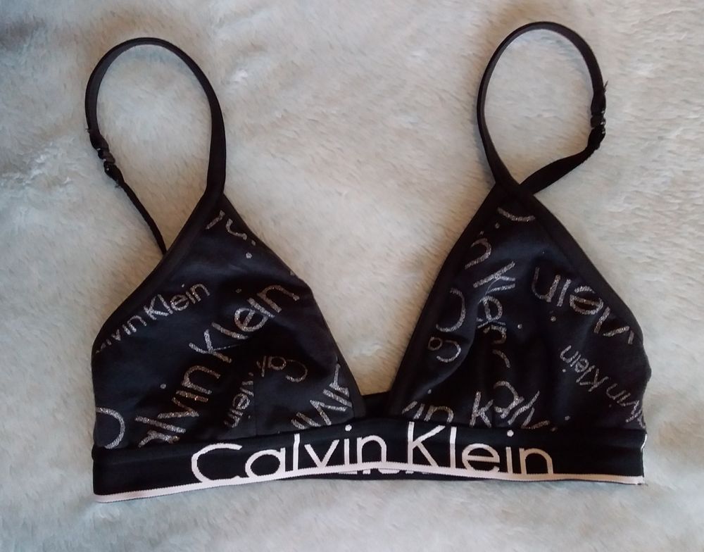 Calvin Klein black and silver bralette