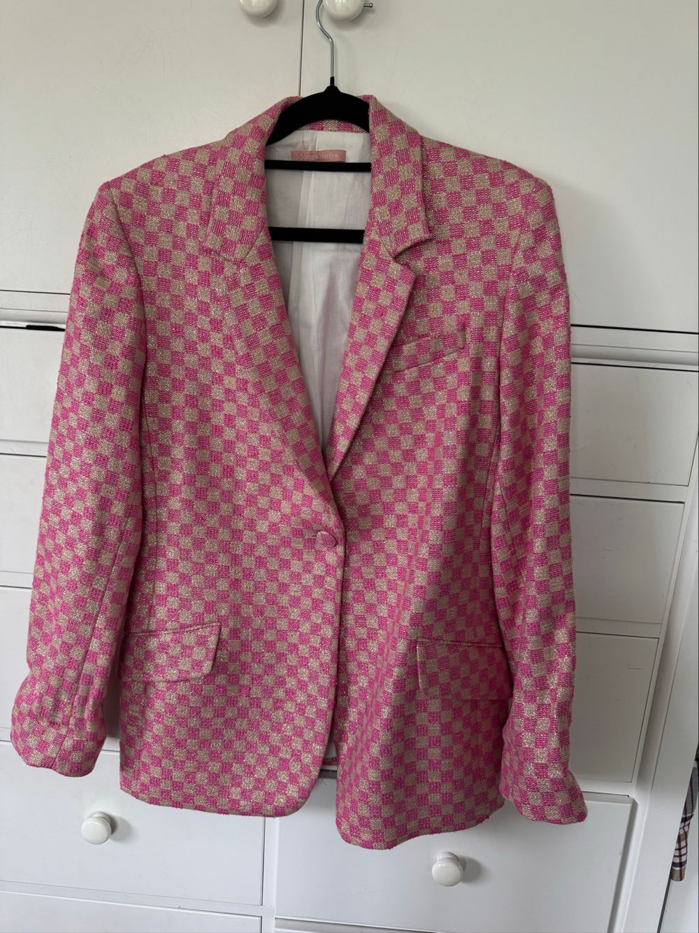 Maggie Marilyn Checkered Tweed Blazer