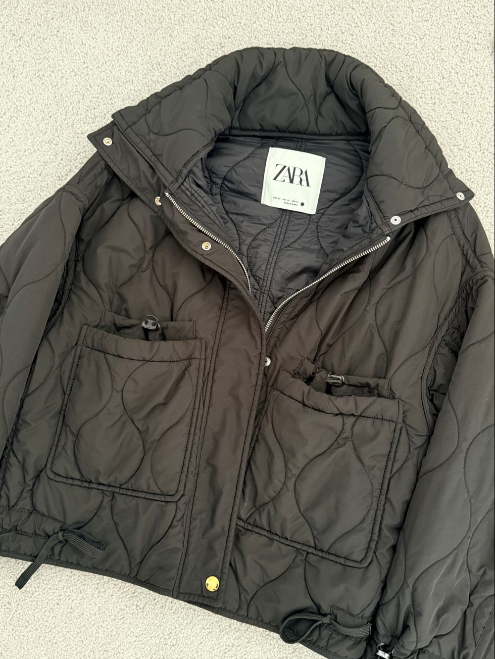 ZARA Black Quilted Jacket