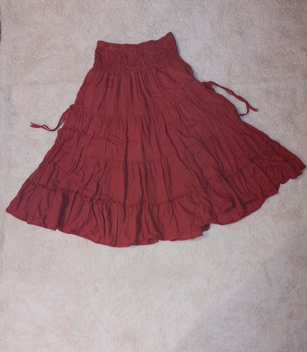 Tiered Pocket Skirt cotton