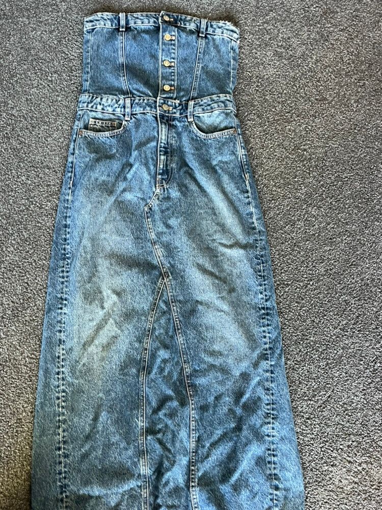 Zara Blue Denim Maxi Dress