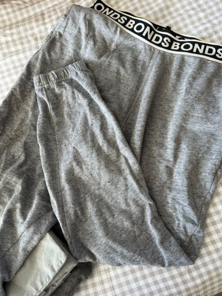 bonds grey track pants