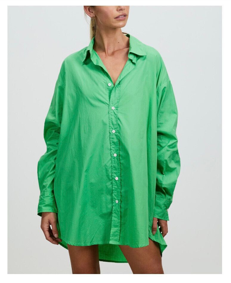Green Oversized Cotton Shirt