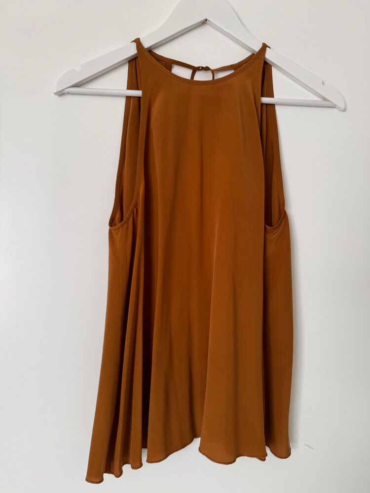 Karen Walker Silk Halter Neck Top - Tan