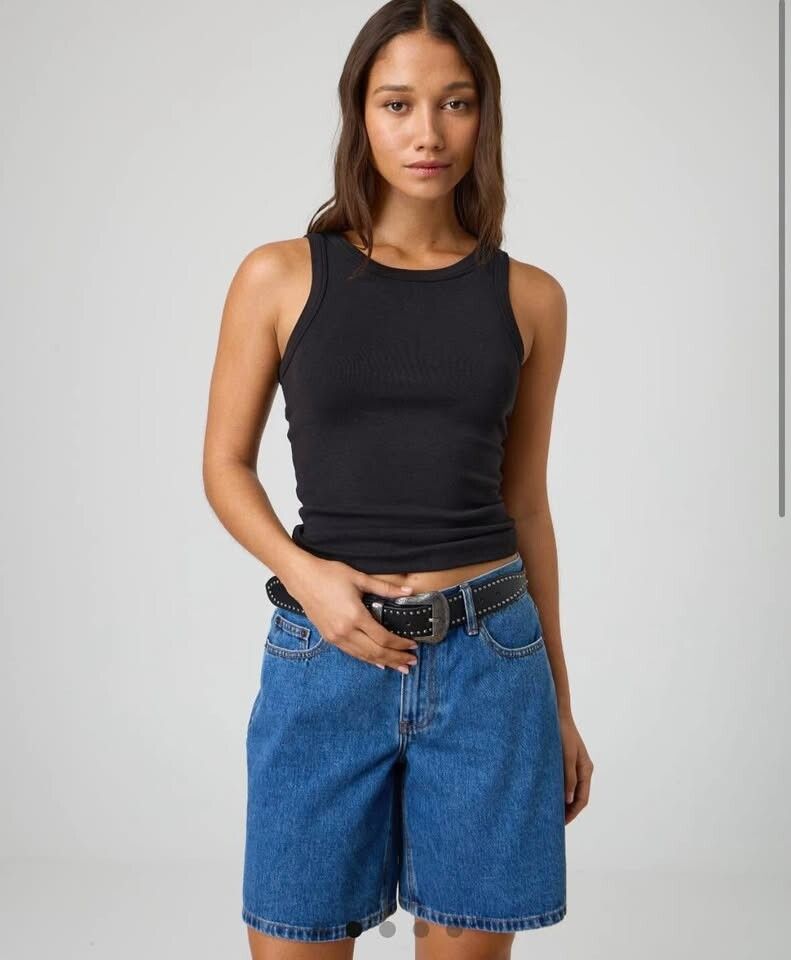 Longline Low Rise Denim Short