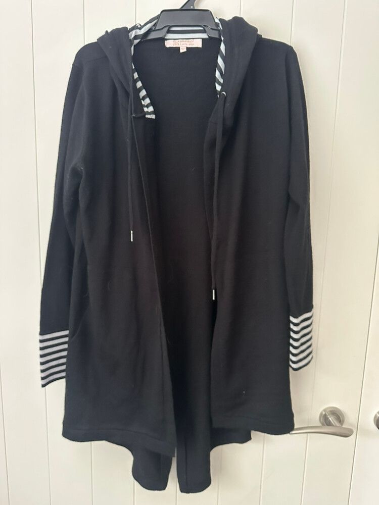 Black Knit Merino Long Cardigan