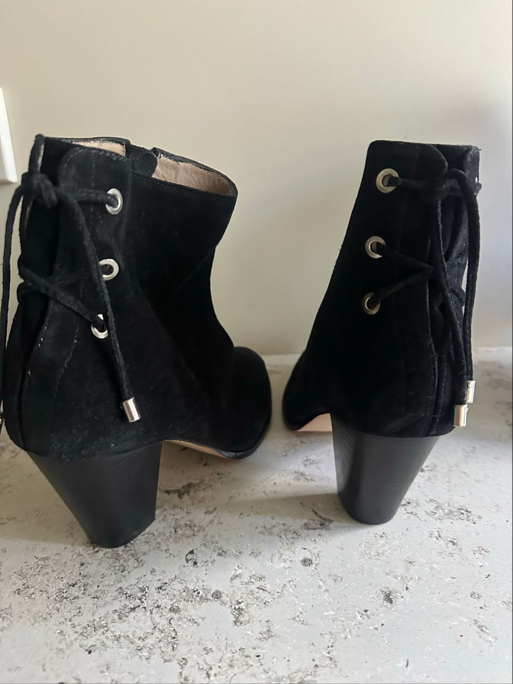 Zimmermann Black Suede Lace-Up Ankle Boots | Size 39 | RRP $900+