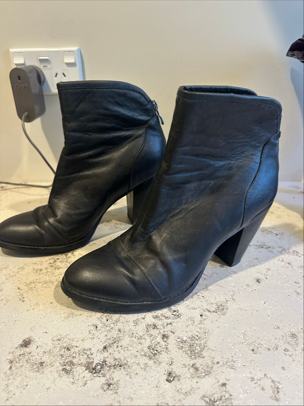 Django & Juliette Black Leather Ankle Boots