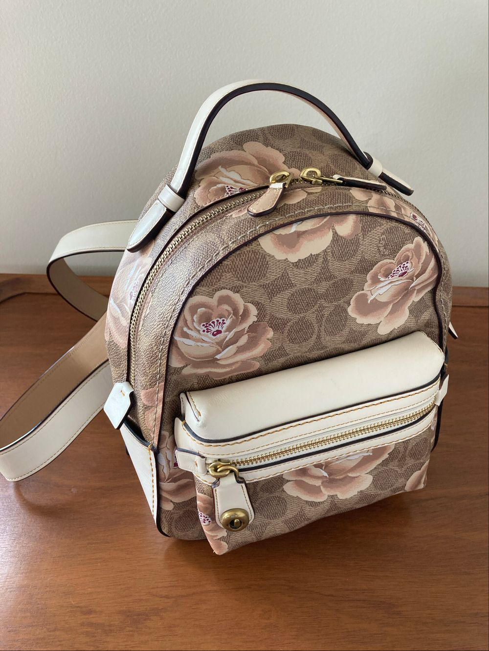 Cream & Roses Small Backpack by Coach