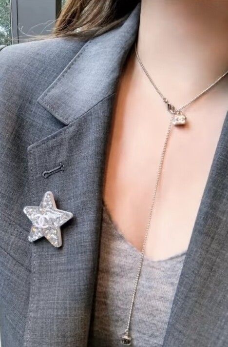 Authentic Chanel Silver-tone White CC Logo Necklace