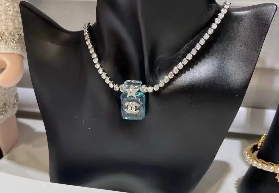 Authentic Chanel Crystal Perfume Bottle Necklace