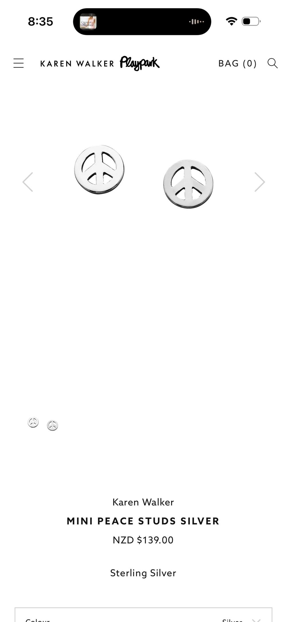 Karen Walker Mini Peace Studs-Silver