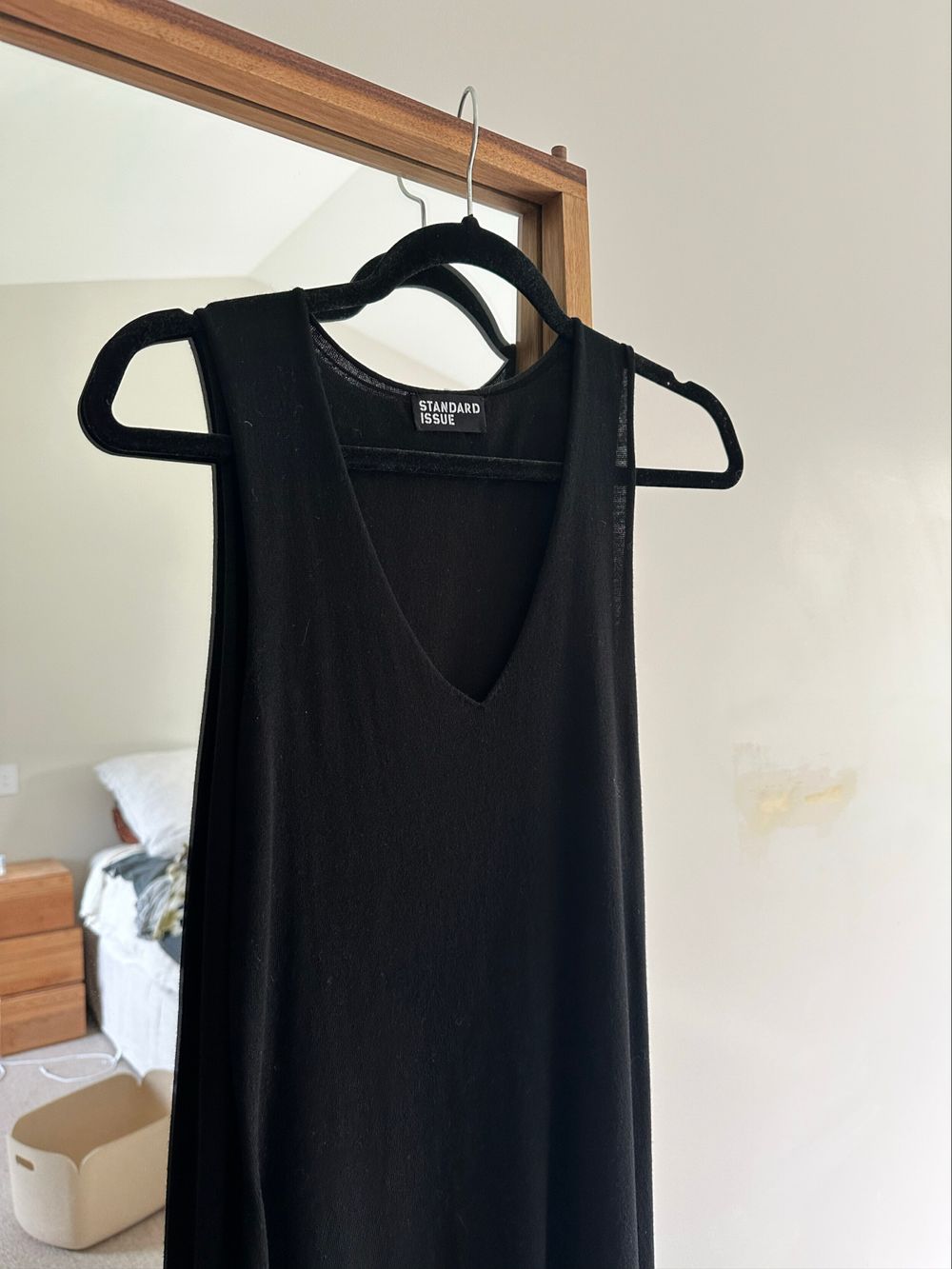 Merino Midi Black Sleeveless Dress