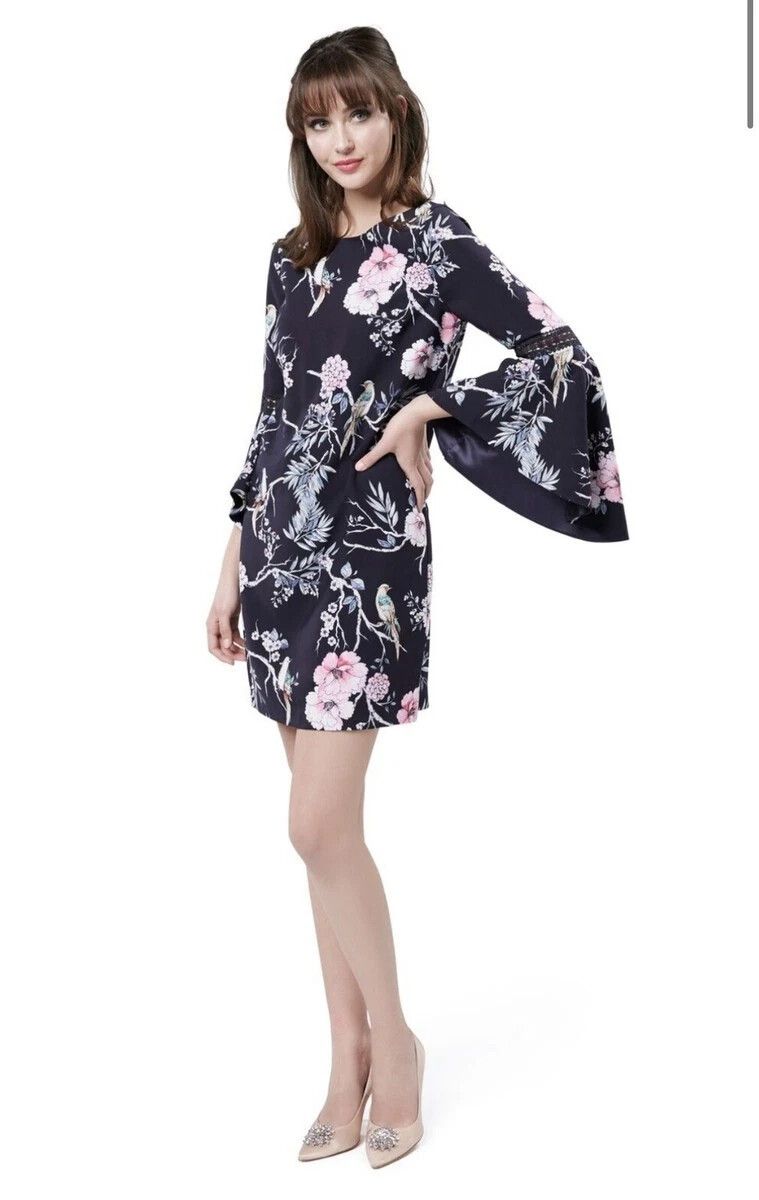 Review Floral Bell Sleeve Dress