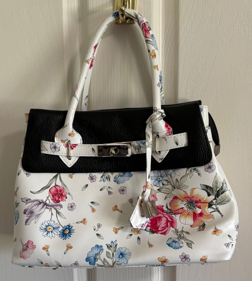 Leather Floral Handbag