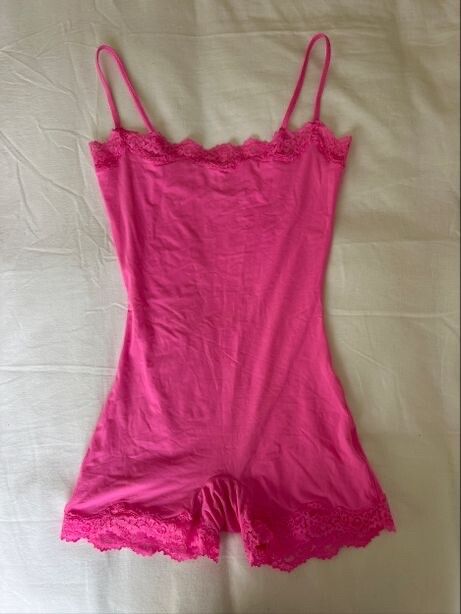 Skims Pink Lace Romper
