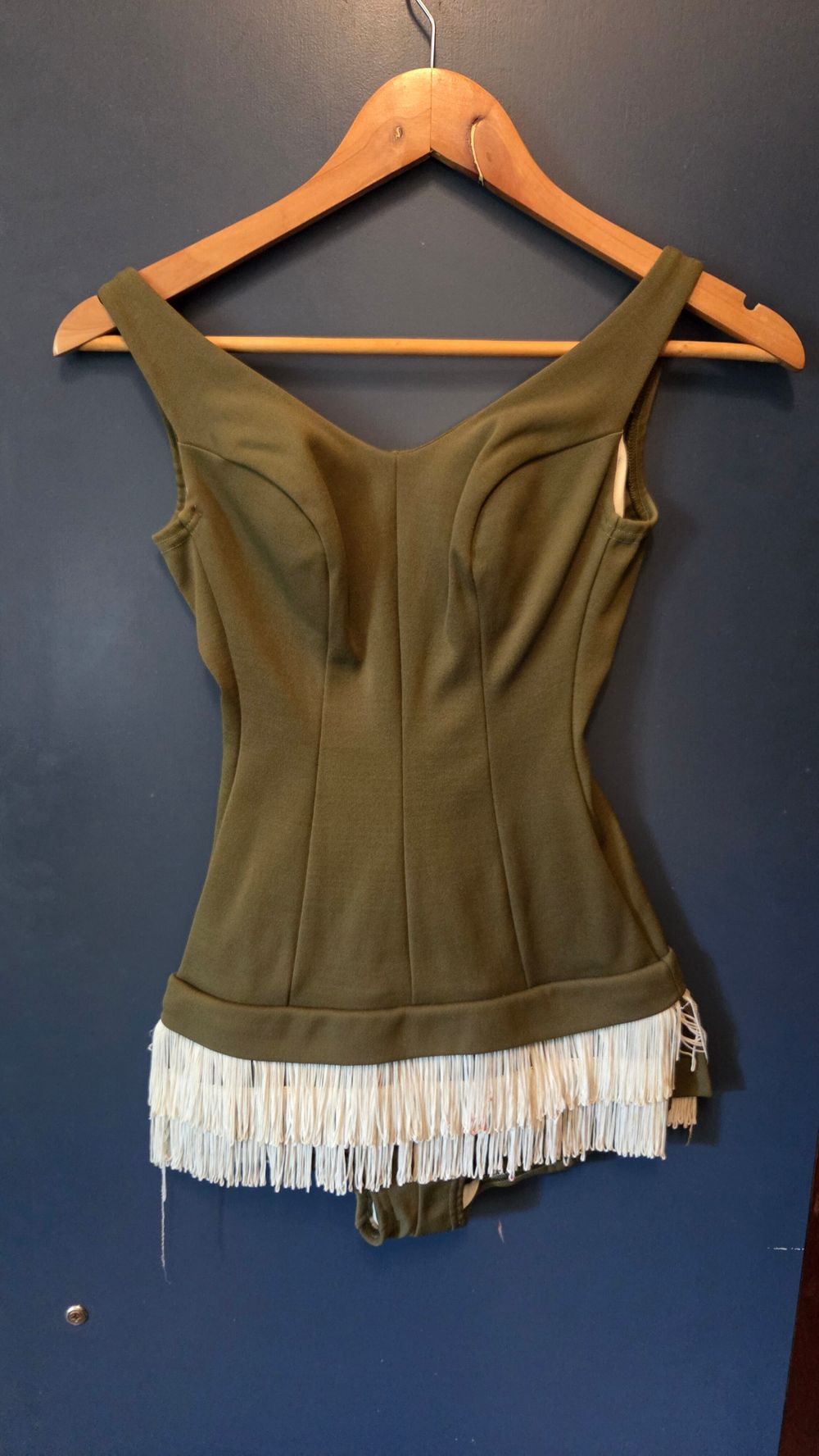 1950s/60s Vintage French Knit Green Swimsuit