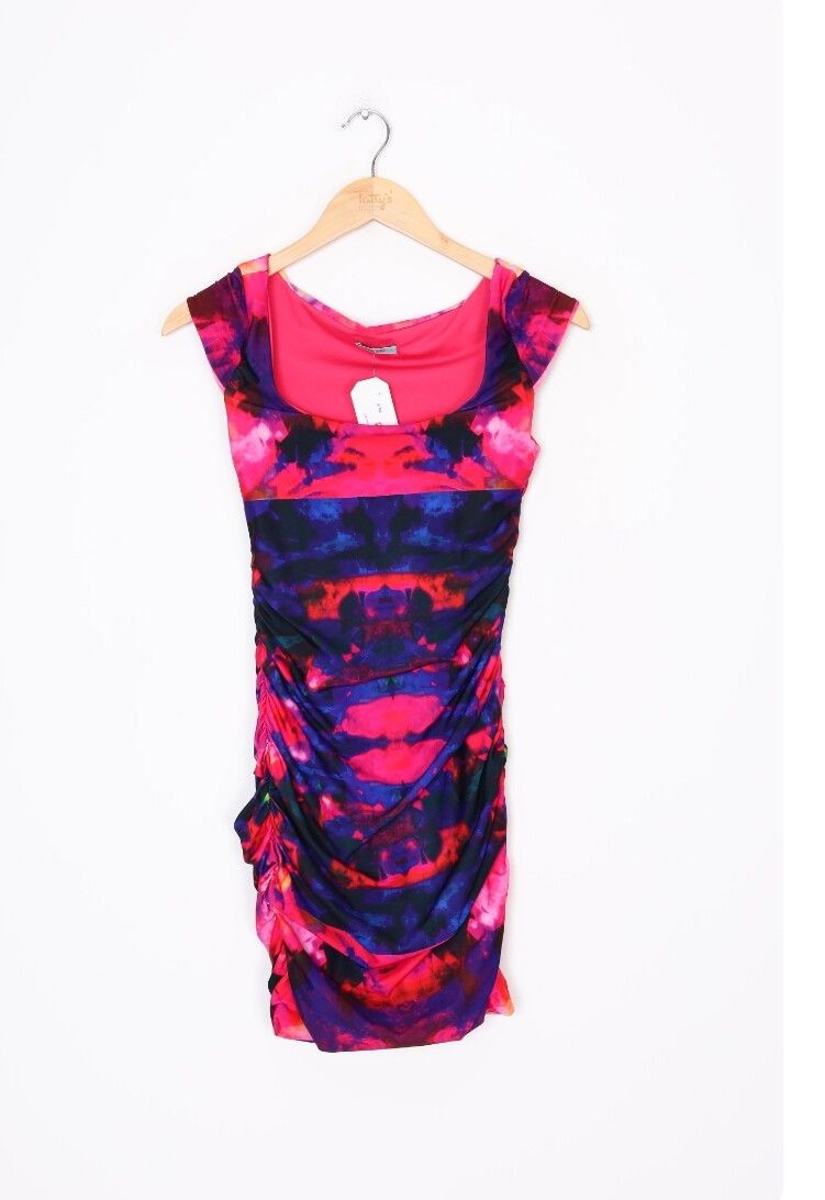 Multicoloured Ruched Dress
