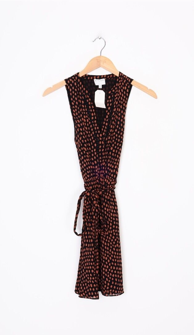 Witchery Black and Brown Polka Dot Dress