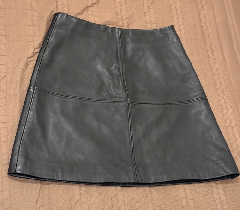Kookai Black 100% Leather Skirt