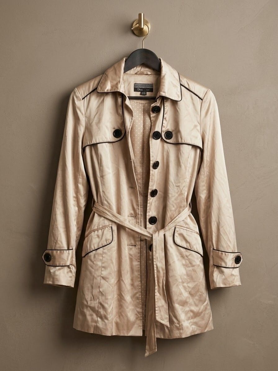 Oliver Black Beige Trench Coat