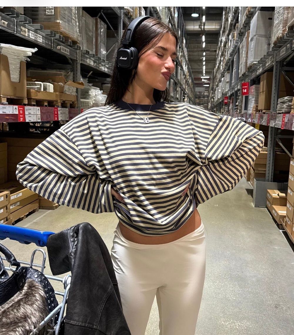 Lioness Striped Bloom Long Sleeve Top